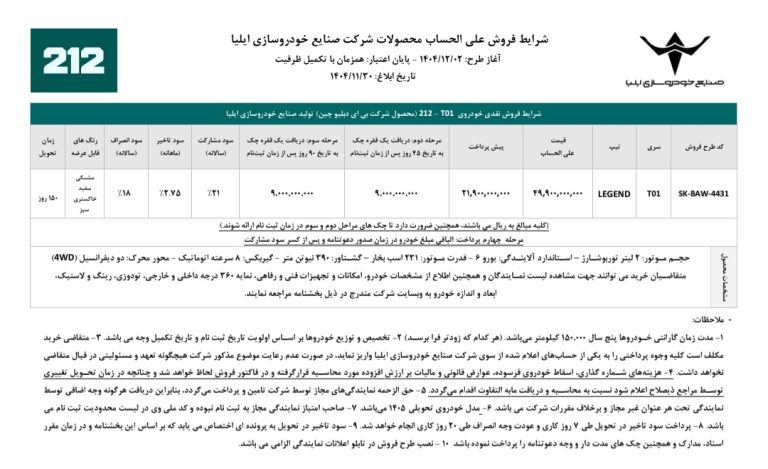 ثبت نام و فروش لجند